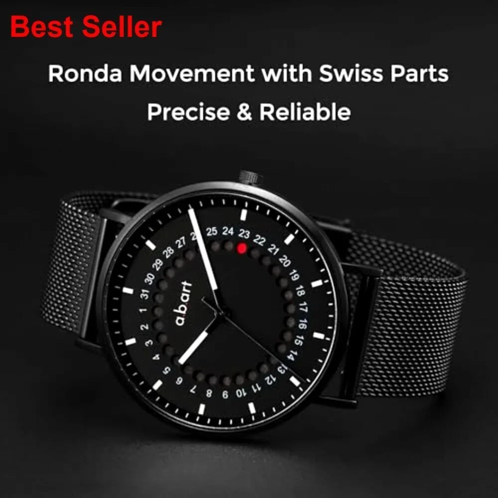 Swiss Parts Quartz Watch with Sapphire Crystal and Milanese Mesh Band